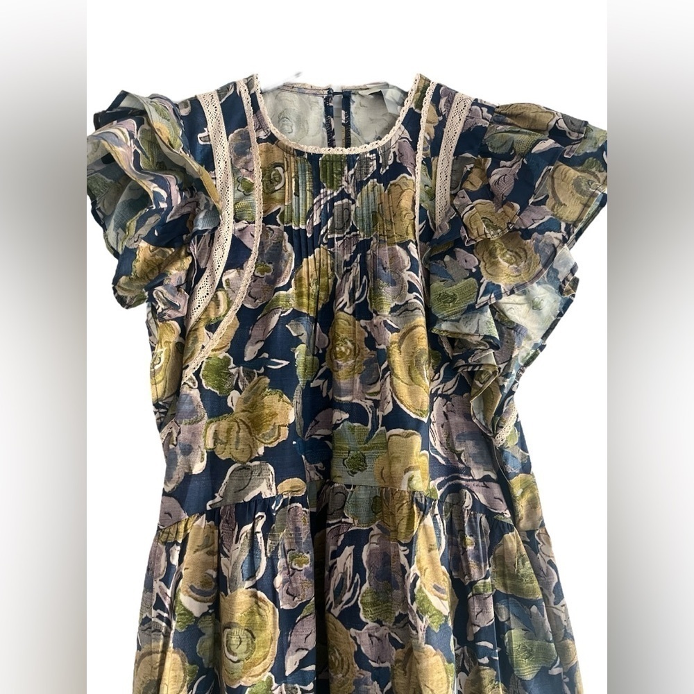 NEW Pinch Where You Go Navy Blue Floral Dress Size Medium - Picture 3 of 9